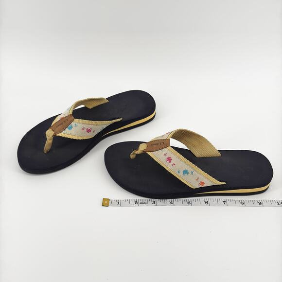 L.L. Bean Women’s Original Maine Isle Flip-Flops Size 7 Medium - Good Condition - Picture 3 of 8